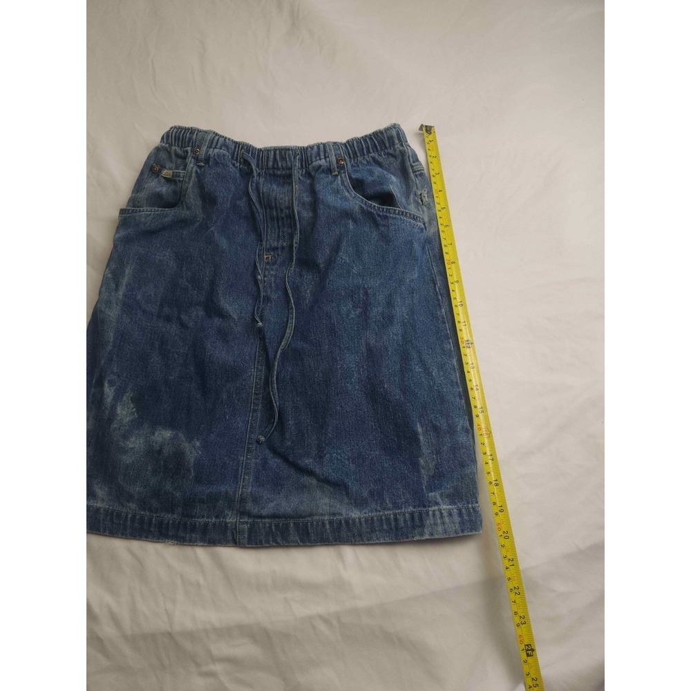 Vintage 80s 90s Blassport Skirt 4P Petite Blue Acid Wash Denim Indie Cabincore - Picture 2 of 10